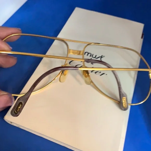 Rare 🔥 Cartier Vendome Santos Aviator Frames only James Bond 18K Gold Plated